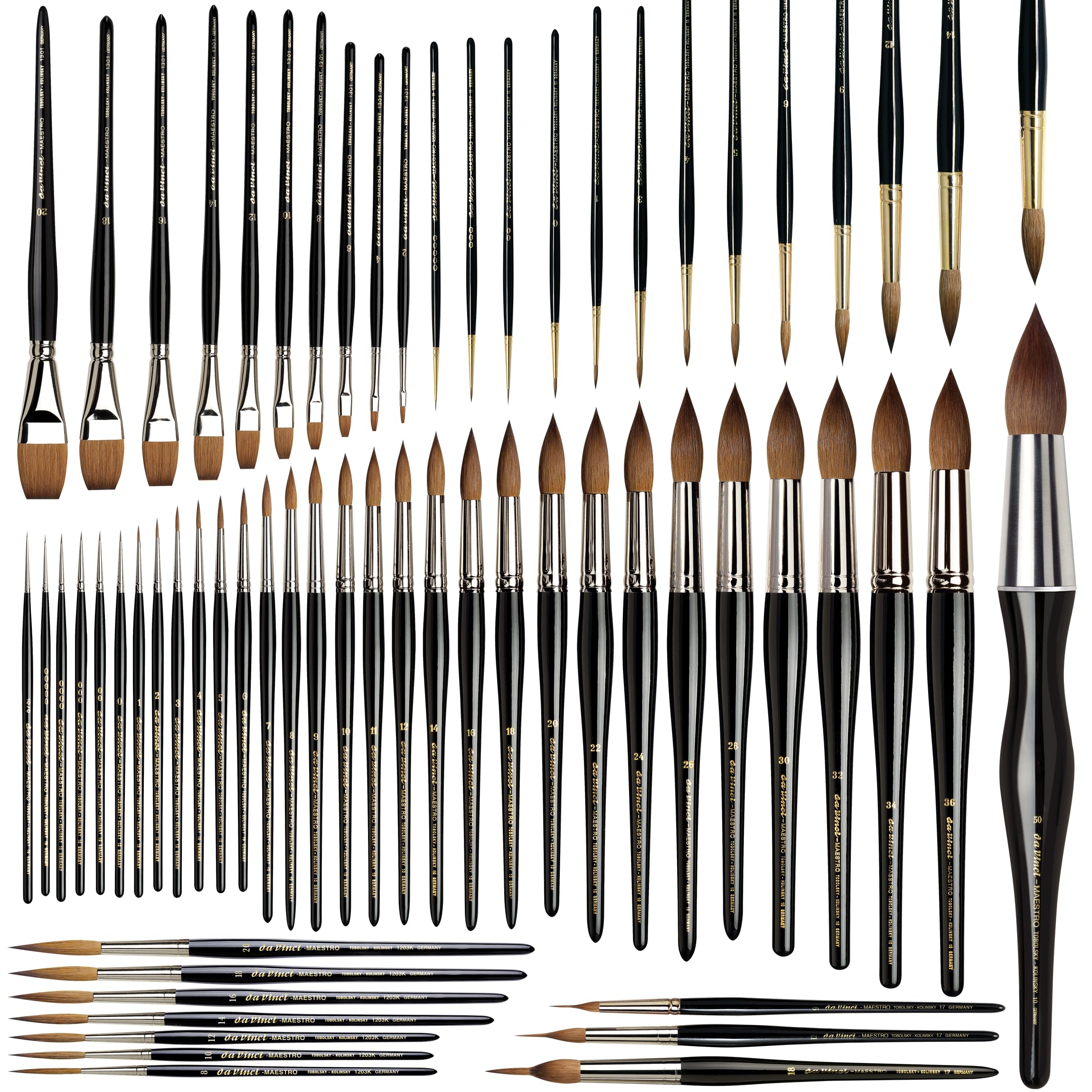 da Vinci Watercolor Series 1301 Maestro Paint Brush, Flat Kolinsky Red Sable, Size 16 (1301-16) - Image 6